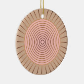 Modern Geometric Sunburst - Peach and Tan Keramisch Ornament (Rechts)