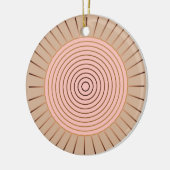 Modern Geometric Sunburst - Peach and Tan Keramisch Ornament (Links)