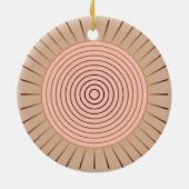 Modern Geometric Sunburst - Peach and Tan Keramisch Ornament (Achterkant)