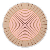 Modern Geometric Sunburst - Peach and Tan Keramische Knop (Voorkant)