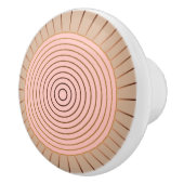 Modern Geometric Sunburst - Peach and Tan Keramische Knop (Rechts)