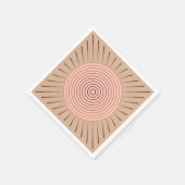 Modern Geometric Sunburst - Peach and Tan Servetten (Hoek)