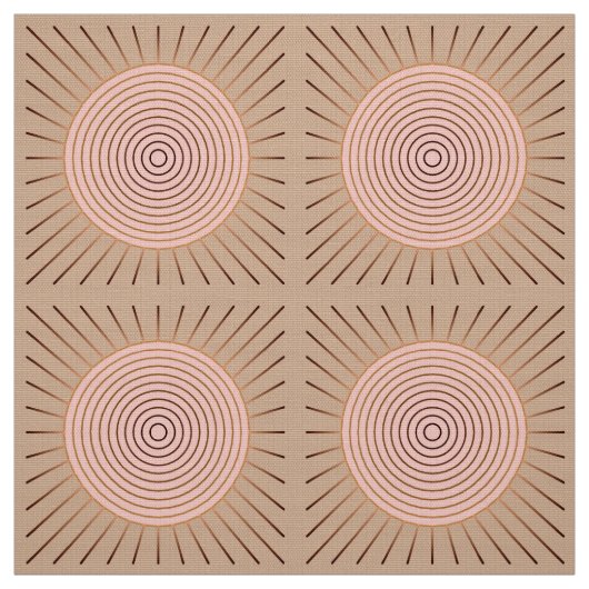 Modern Geometric Sunburst - Peach and Tan Stof (Swatch)