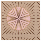 Modern Geometric Sunburst - Peach and Tan Stof (Close Up)
