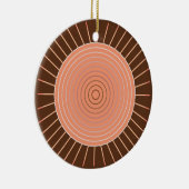 Modern Geometric Sunburst - Peach en Brown Keramisch Ornament (Rechts)