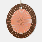 Modern Geometric Sunburst - Peach en Brown Keramisch Ornament (Links)