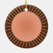 Modern Geometric Sunburst - Peach en Brown Keramisch Ornament (Achterkant)