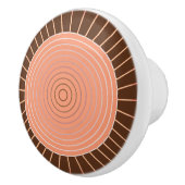 Modern Geometric Sunburst - Peach en Brown Keramische Knop (Rechts)