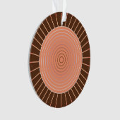 Modern Geometric Sunburst - Peach en Brown Ornament (voorkant)