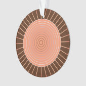 Modern Geometric Sunburst - Peach en Brown Ornament (voorkant)