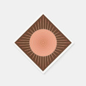 Modern Geometric Sunburst - Peach en Brown Servetten (Hoek)