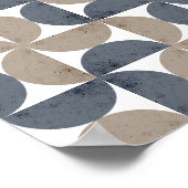 Modern Geometric Textured Half-Moon Mid Century Poster (Hoek)