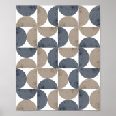 Modern Geometric Textured Half-Moon Mid Century  Poster (Voorkant)