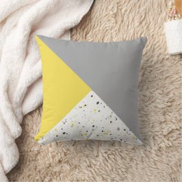 Modern Geometric Trendy Yellow Grey Terrazzo Kussen