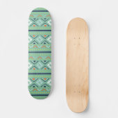 Modern Geometric Tribal Green Blue Pattern Persoonlijk Skateboard (Voorkant)