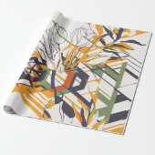 Modern Geometric Tulip Line Art Pattern (2) Cadeaupapier (Uitgerold)