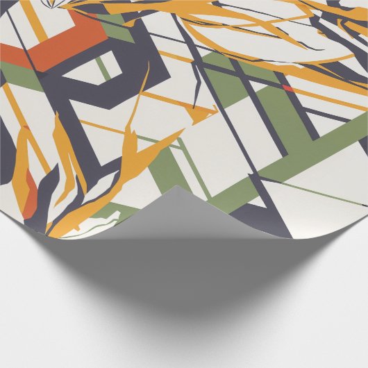 Modern Geometric Tulip Line Art Pattern (2) Cadeaupapier (Hoek)