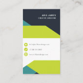 Modern Geometric Vertical Business Card Visitekaartje (Achterkant)