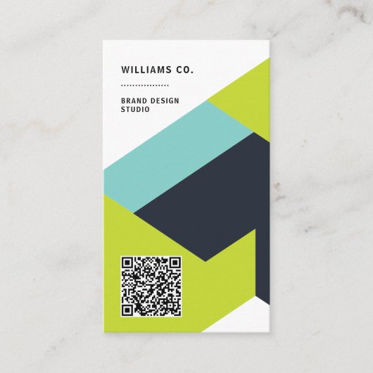 Modern Geometric Vertical Business Card Visitekaartje (Voorkant)