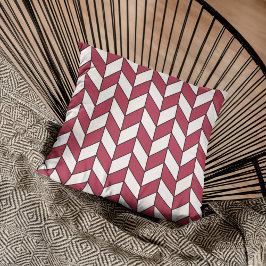 Modern Geometric Viva Magenta Herringbone Chevron Kussen