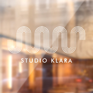 Modern Geometric Wave Boho Line Art Business Raamsticker