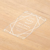 Modern Geometric Wedding Acryl Uitnodigingen (Laagn)