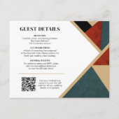 Modern Geometric Wedding Details Card Informatiekaartje (Voorkant)