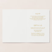 Modern Geometric Wedding Gold Foil Uitnodiging (Binnen)