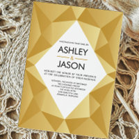 Modern Geometric Wedding Invitation in Gold