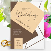Modern Geometric Wedding Invitation Kaart