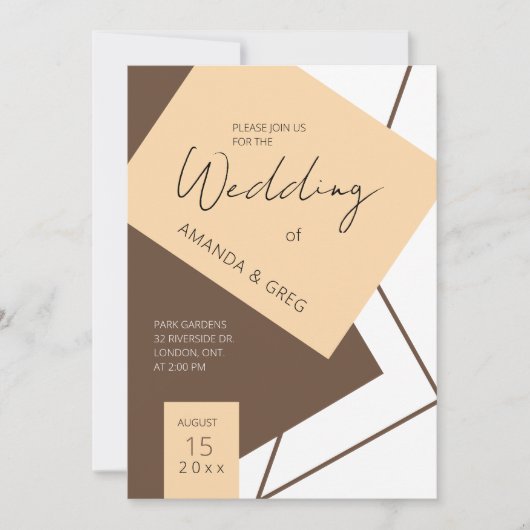 Modern Geometric Wedding Invitation Kaart (Voorkant)