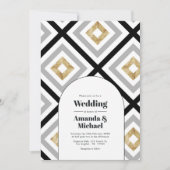 Modern Geometric Wedding Kaart (Voorkant)