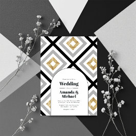 Modern Geometric Wedding Kaart