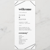 Modern Geometric Wedding Programme Programmakaart (Voorkant)