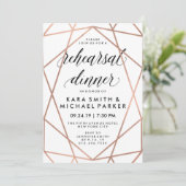 Modern Geometric Wedding Rehearsal Dinner Kaart (Staand voorkant)