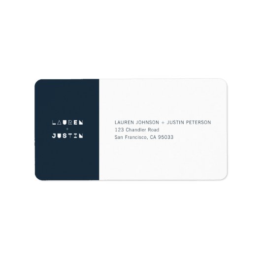 Modern + Geometric Wedding Return Address Etiket (Voorkant)
