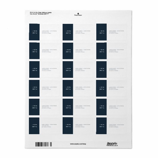 Modern + Geometric Wedding Return Address Etiket (Full Sheet)