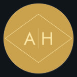 Modern Geometric Wedding Sticker Seal in Gold<br><div class="desc">Modern. Vet. Elegant. Deze trouwende sticker gebruikt schone lijnen en klassieke lettertypen om een elegant te creëer,  op zoek naar je speciale dag. Aanpassen met andere stukken van mijn moderne geometrische trouwsuite</div>