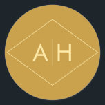 Modern Geometric Wedding Sticker Seal in Gold<br><div class="desc">Modern. Vet. Elegant. Deze trouwende sticker gebruikt schone lijnen en klassieke lettertypen om een elegant te creëer,  op zoek naar je speciale dag. Aanpassen met andere stukken van mijn moderne geometrische trouwsuite</div>