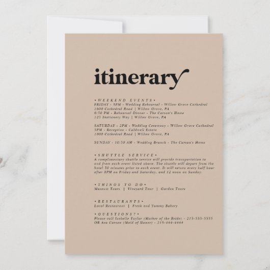 Modern Geometric Wedding Welkomstbrief (Achterkant)