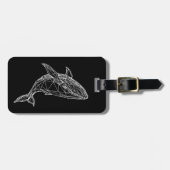 Modern Geometric Whale Luggage Tag Bagagelabel (Voorkant horizontaal)