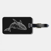 Modern Geometric Whale Luggage Tag Bagagelabel (Achterkant horizontaal)