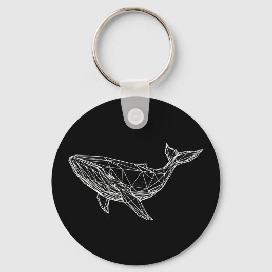 Modern Geometric Whale Sleutelhanger (Voorkant)