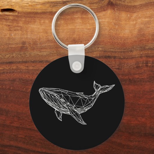 Modern Geometric Whale Sleutelhanger (Voorkant)