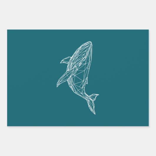 Modern Geometric Whale Wrapping Paper (Voorkant)