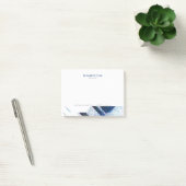 Modern Geometric White & Blue-Grey Glitter Post-it® Notes (Kantoor)