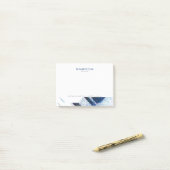 Modern Geometric White & Blue-Grey Glitter Post-it® Notes (Op bureau)
