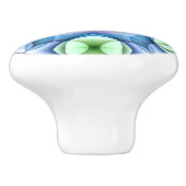 Modern Geometric White Daisy Keramische Knop (Zijkant)