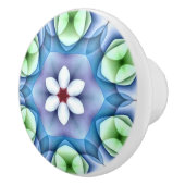 Modern Geometric White Daisy Keramische Knop (Rechts)