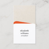 Modern Geometric White Oranje Consultant Visitekaartje (Voorkant)